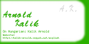 arnold kalik business card